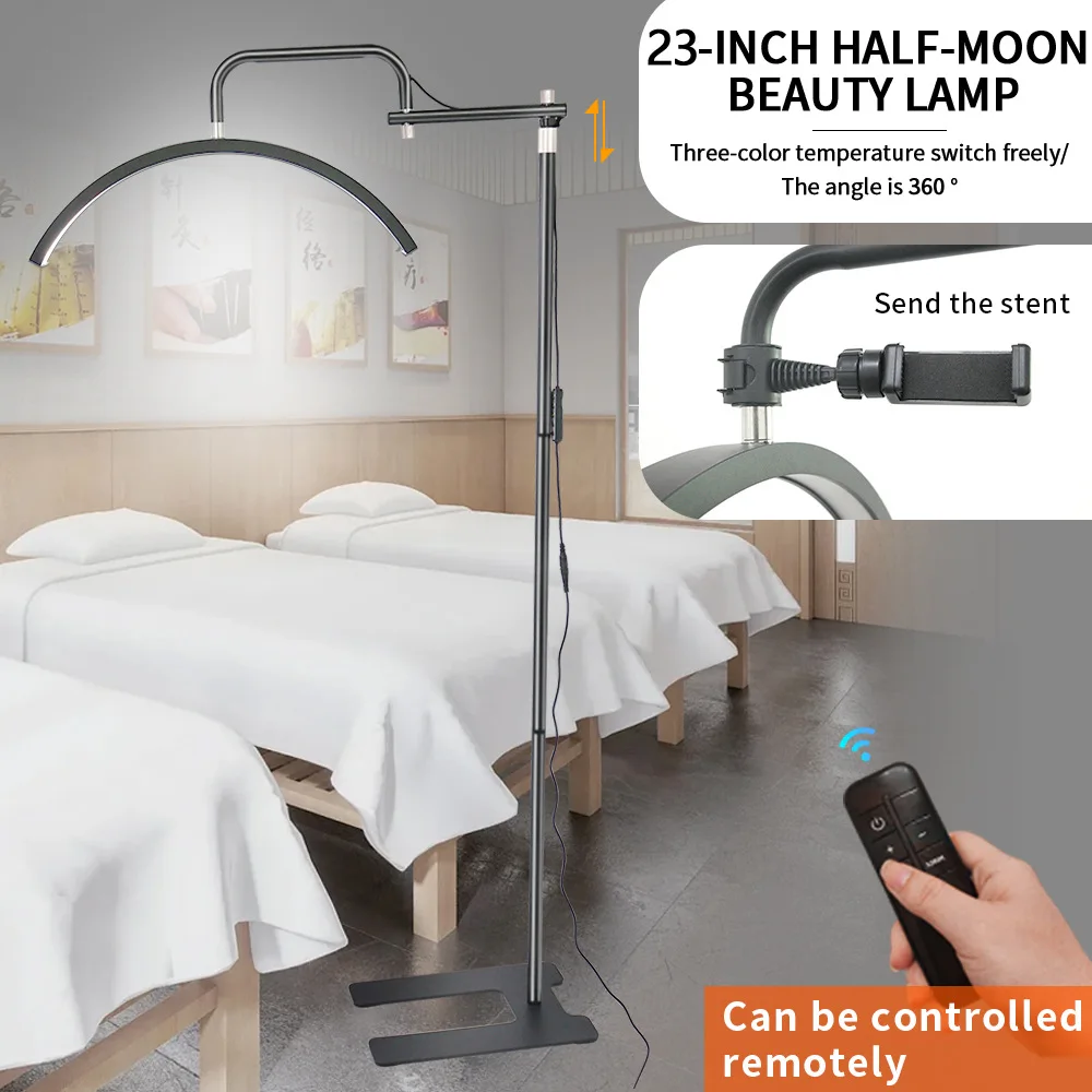 LED Moon Light Ring Professional Eyelash Extension Light Led Beauty Floor Lamp for Skincare Lashes Eyebrows
