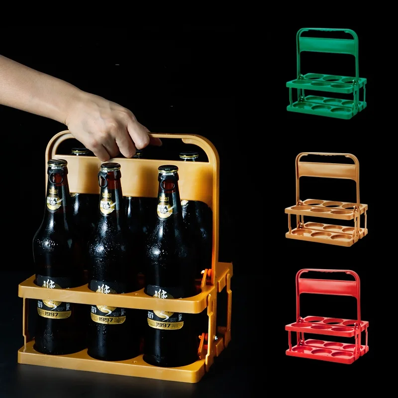Plastic Beer Basket Handheld Bar KTV Folding Lightweight Wine Rack
