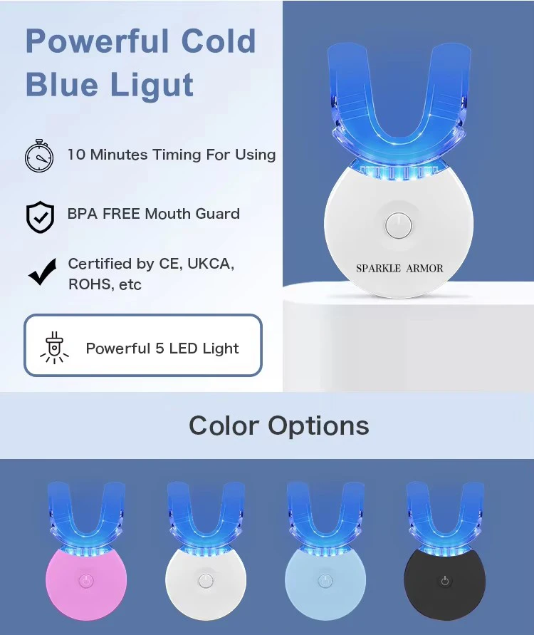 Wholesale CE Approved Teeth Whitening Blue Cold Light 10 Minute Timer Home Tooth Whitening Led Kit Private Logo