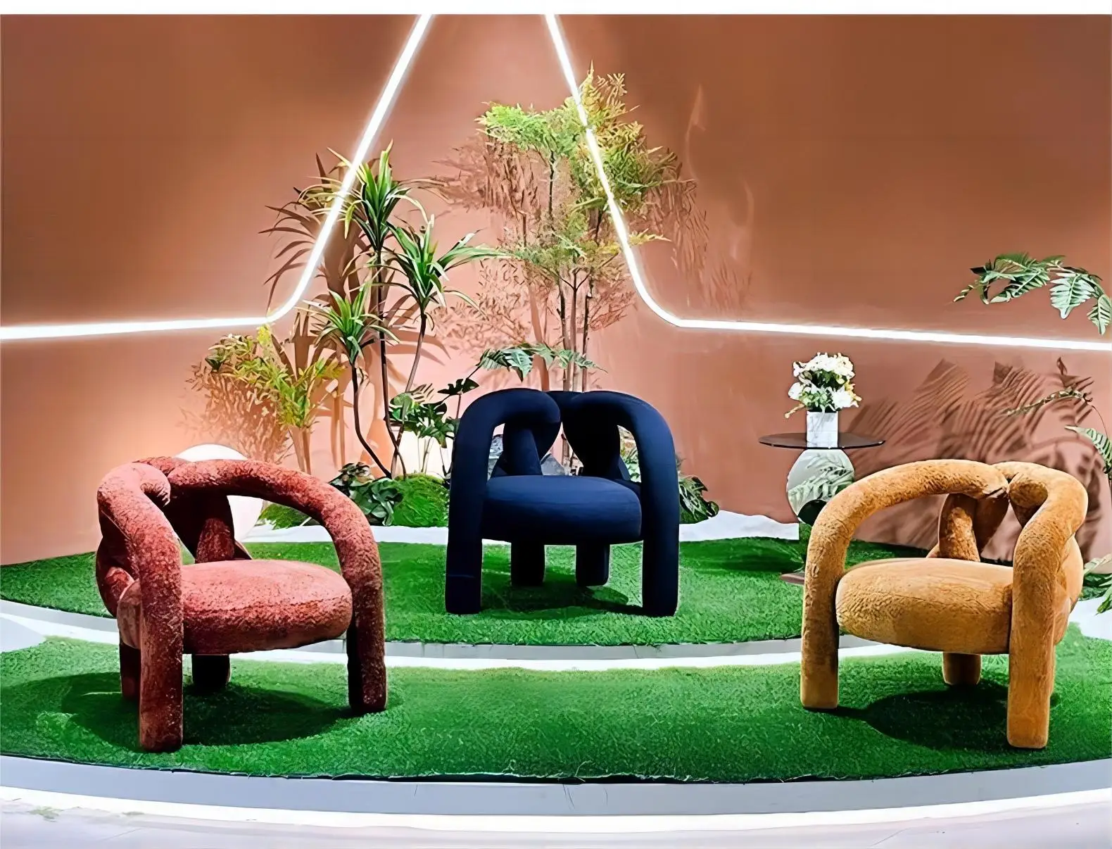 Modern Light Luxury European And American Chair Single Elastic Fabric Living Room Armchair Sofas