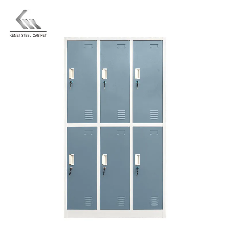 6 Door Steel Locker Storage Cabinet With Lockkeys Metal Wardrobe Iron Cupboard