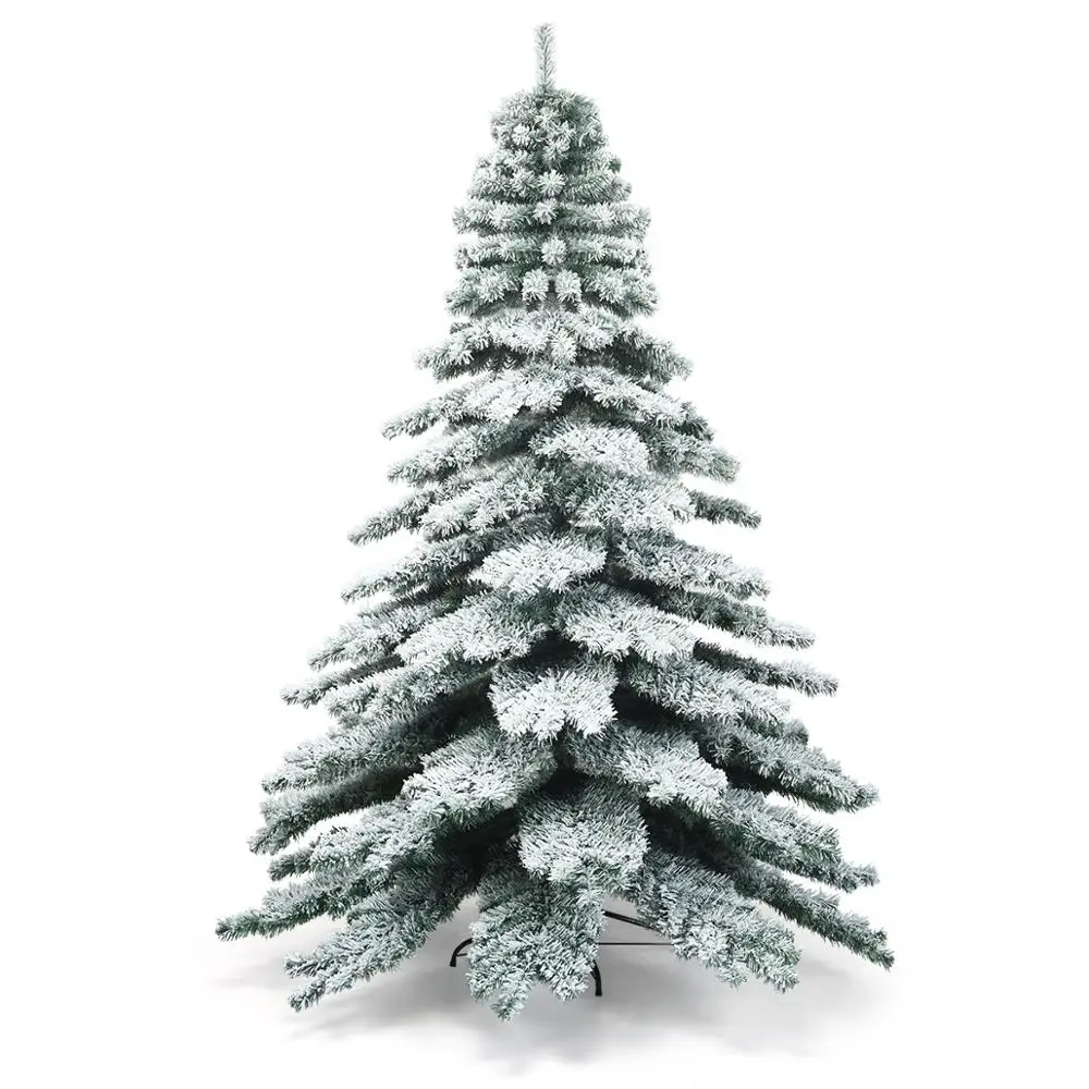 Senmasine Factory 7.5ft Snow Flocked Artificial Christmas Tree with metal stand for Holiday Christmas festival decoration