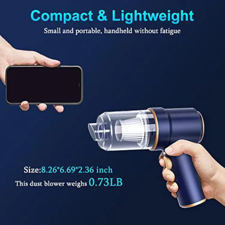 Handheld Car Vacuum Cleaner and Air Duster 120W High Power Wet and Dry Handheld Car Vacuum Cleaner with LED Light