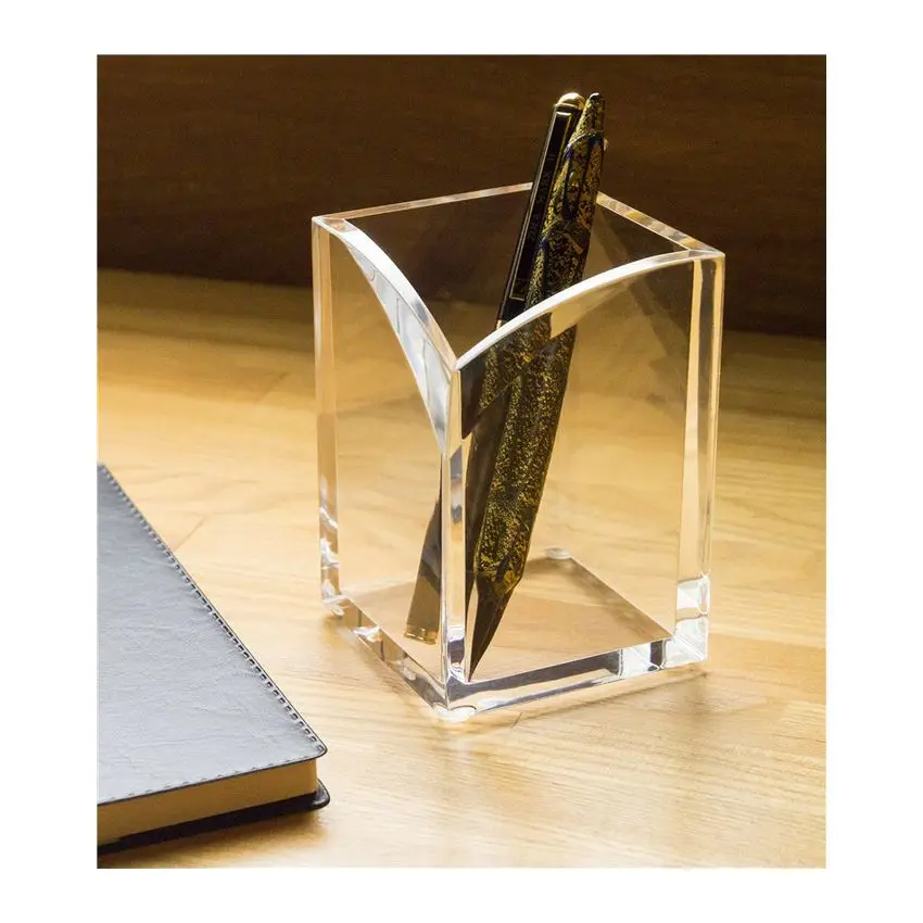 New Style Multifunctional Acrylic Pencil Pot Pen Holder Makeup Brush Holder For Desk