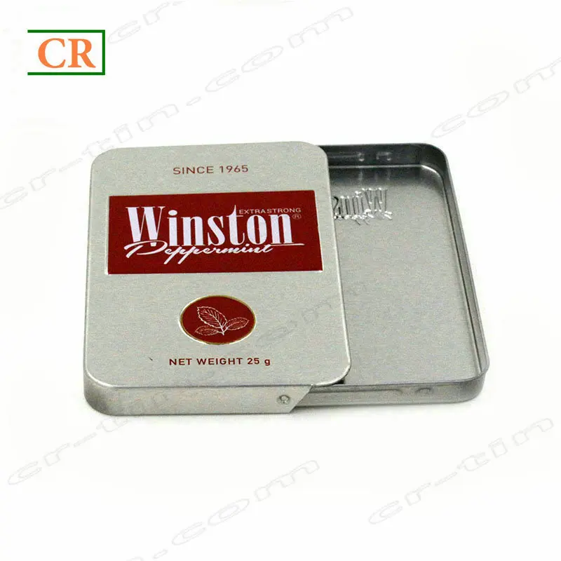 
Metallic Gold Color Child Resistant Slide Tin Case For Mints Packaging 