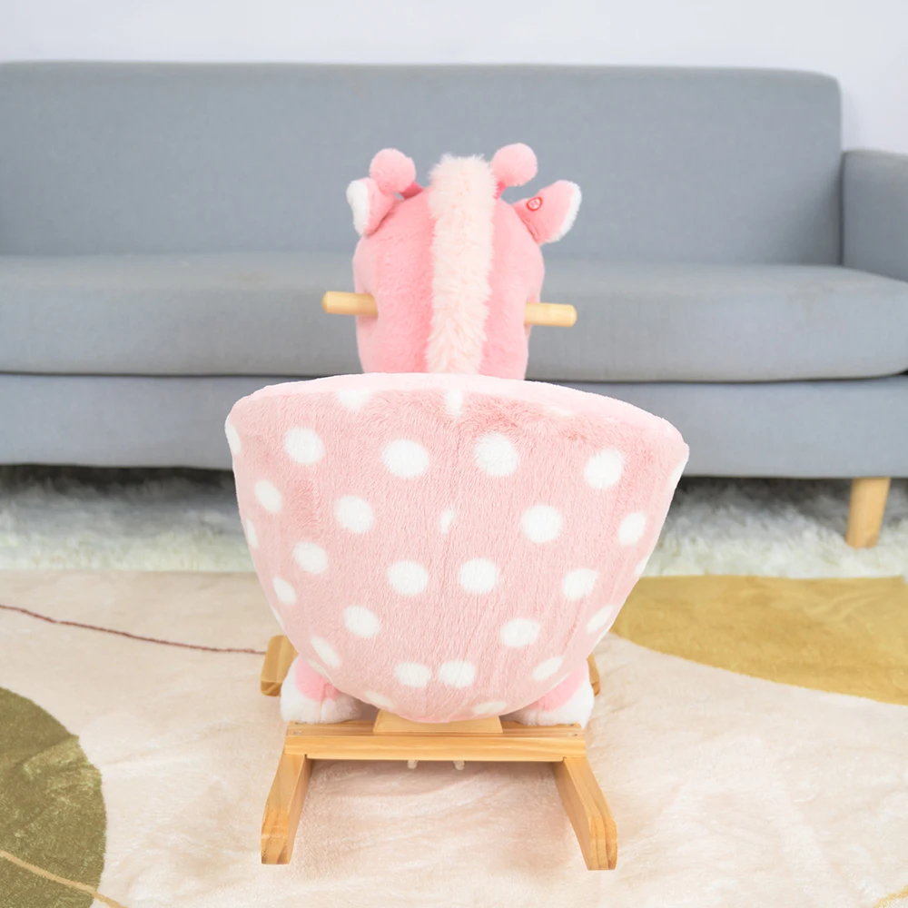 custom stuffed rocking Giraffe toy plush rocking toys funny cute animal rocking toys for children