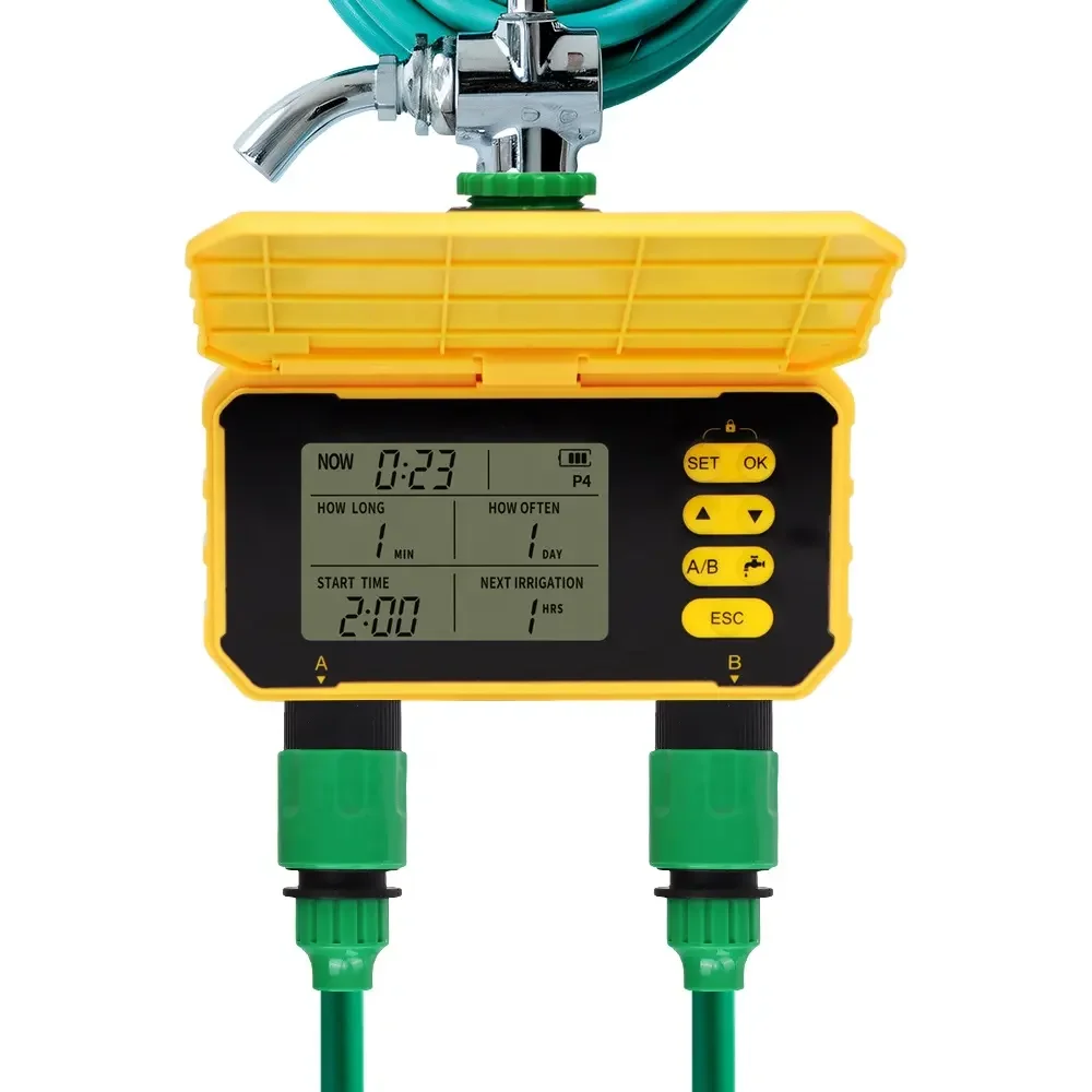 New Arrival Smart Solar timing Garden Irrigation Timed Automatic Watering Dual-Channel Water Valve