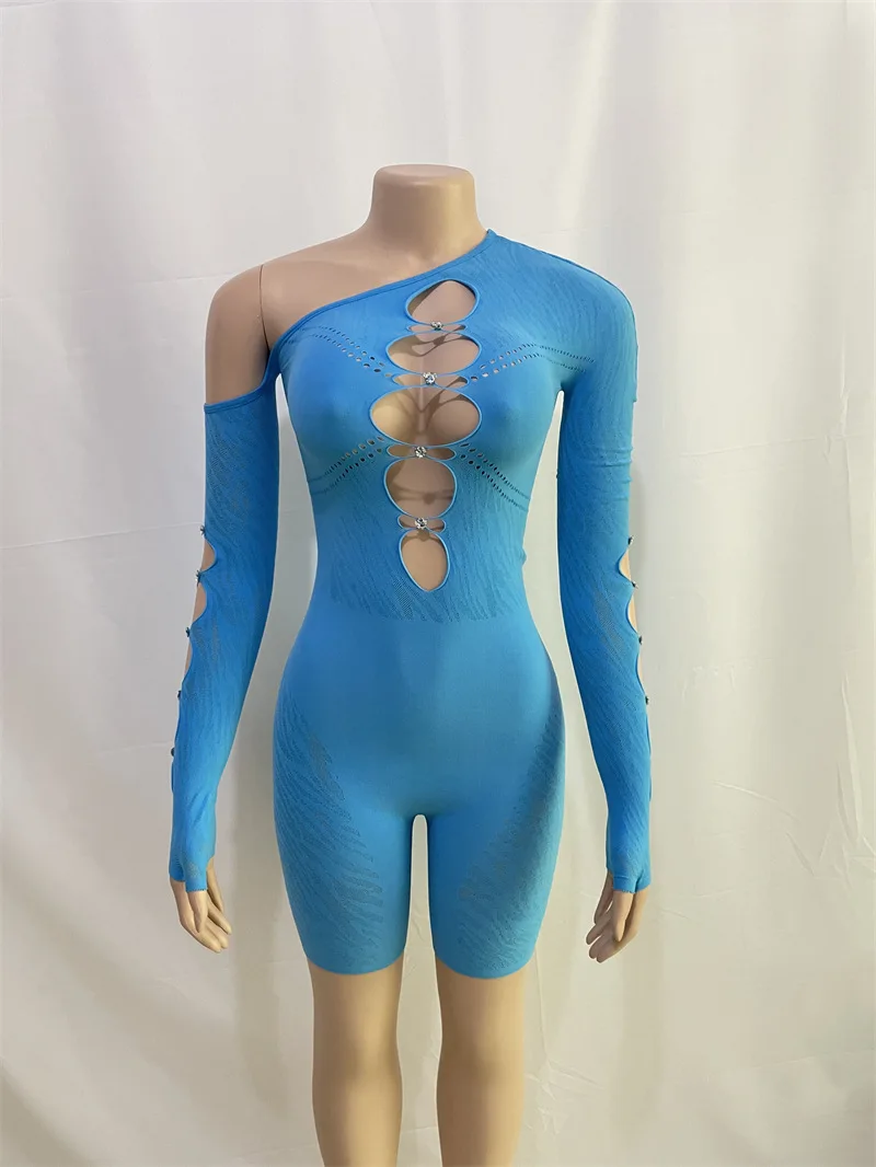 New Sexy And Fashionable Gaming Server Irregular Shoulder Jumpsuit Party Hollowed Out Jumpsuit For Women