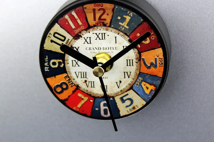 retro european wood digital refrigerator clock fridge magnet magnetic message sticker wall clock