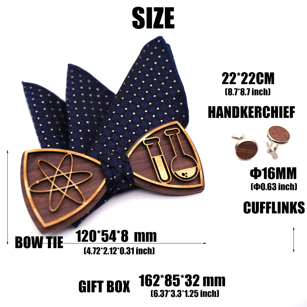 Деревянный галстук-бабочка и носовой платок Пейсли мужской клетчатый галстук-бабочка деревянный вырезанный цветочный дизайн и коробка модные новые Галстуки