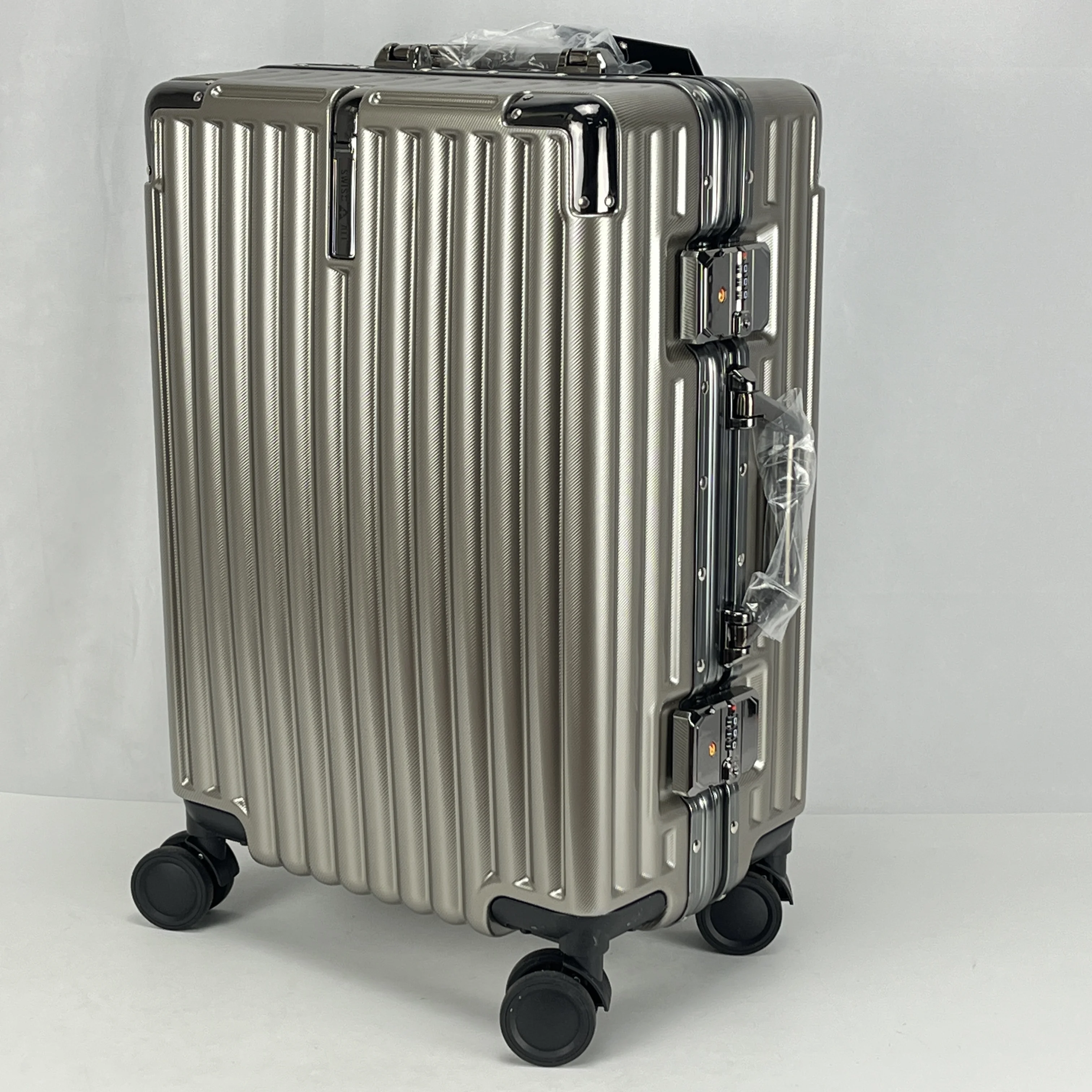 Unisex Hot Sale Aluminum Luggage Trolley Luggage Bags Unisex Spinner Aluminum Suitcase Set travel suitcase on wheels luggage