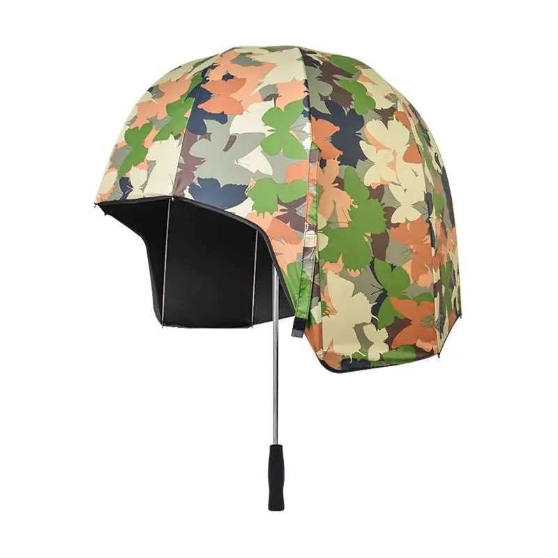 Semi-automatic stick umbrella 30 waterproof pongee fabric full digital printing uv protective helmet straight umbrella for rain