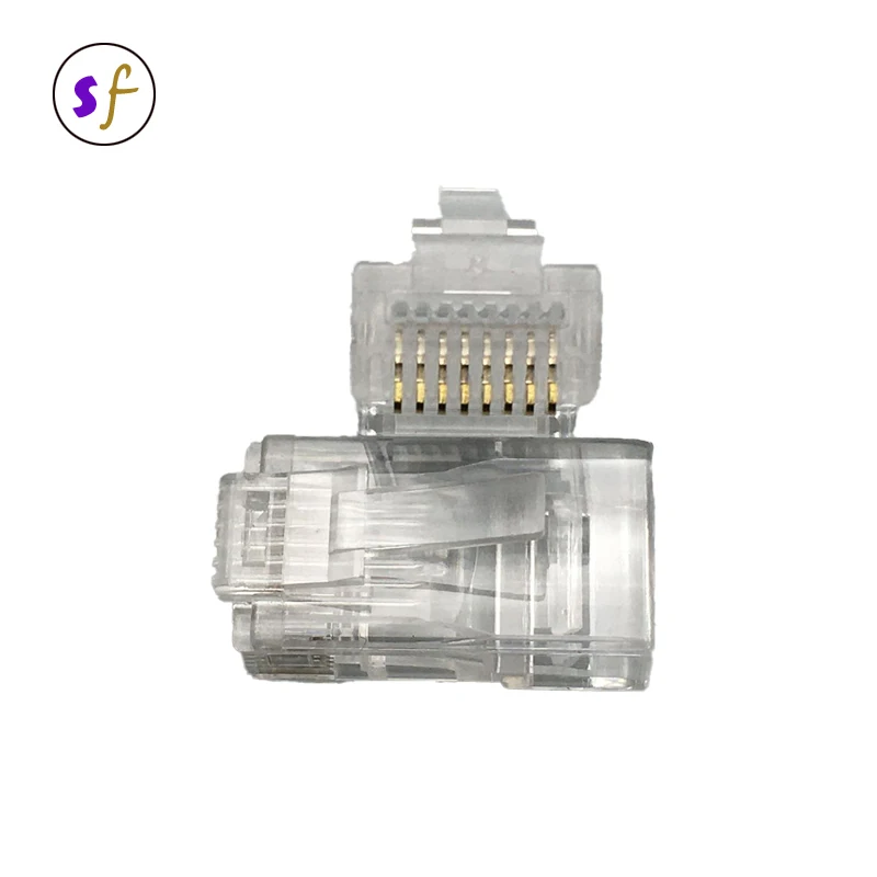 8P8C Cat5e Cat6 UTP rj45 pass through connector