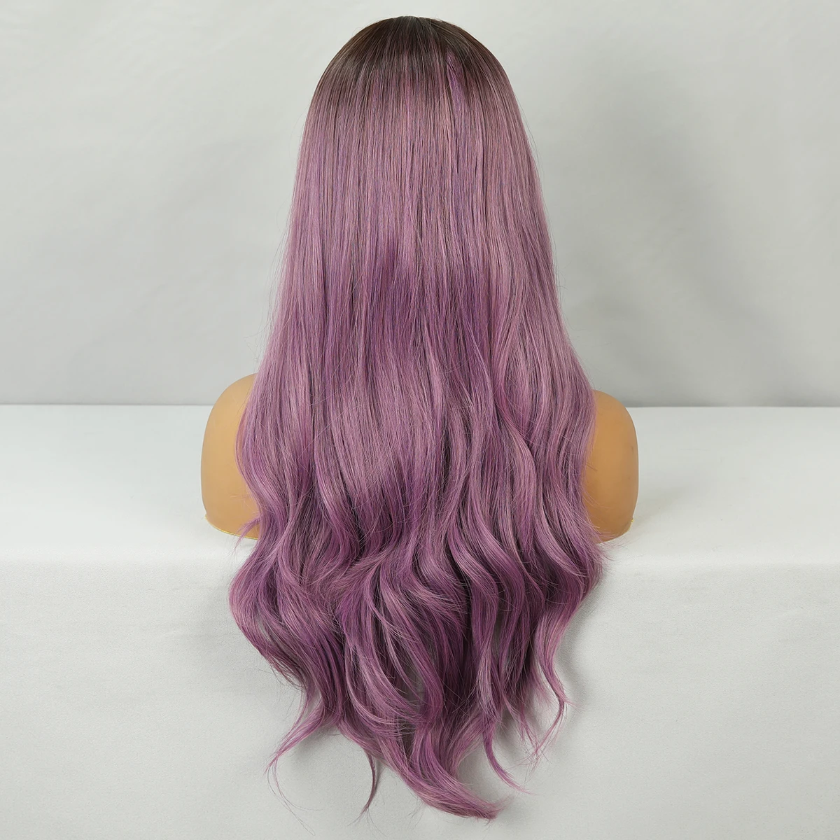 High Quality 26 Inches Long Straight Light Purple Synthetic Heat Resistant Anime Wig Saint Seiya Athena Cosplay
