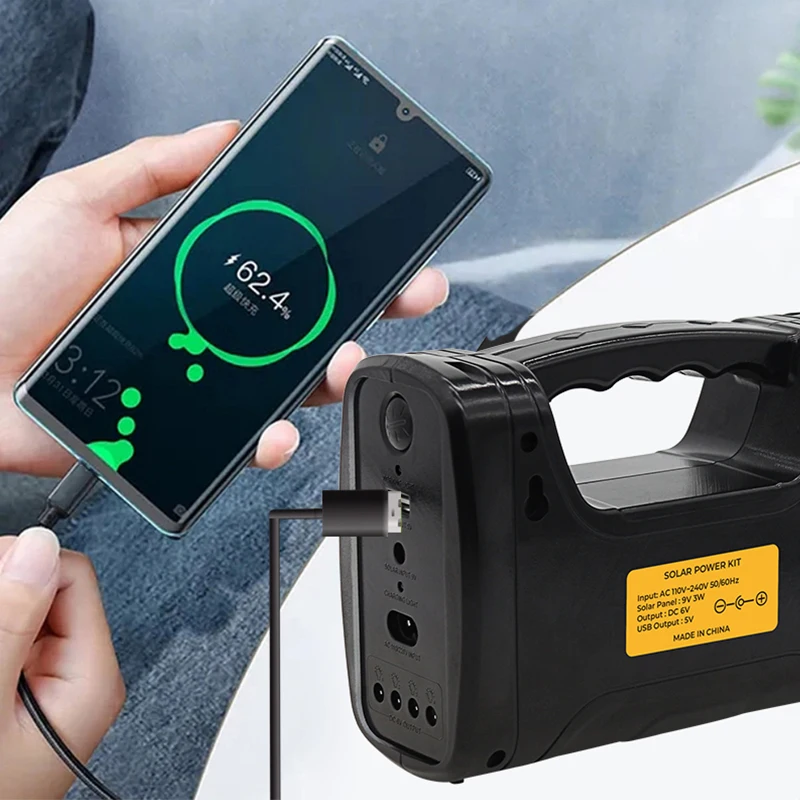 Solar Power Generators Portable Station 3 Lamps Solar LED Home Lighting System Waterproof Emergency Power Supply Generator Kit