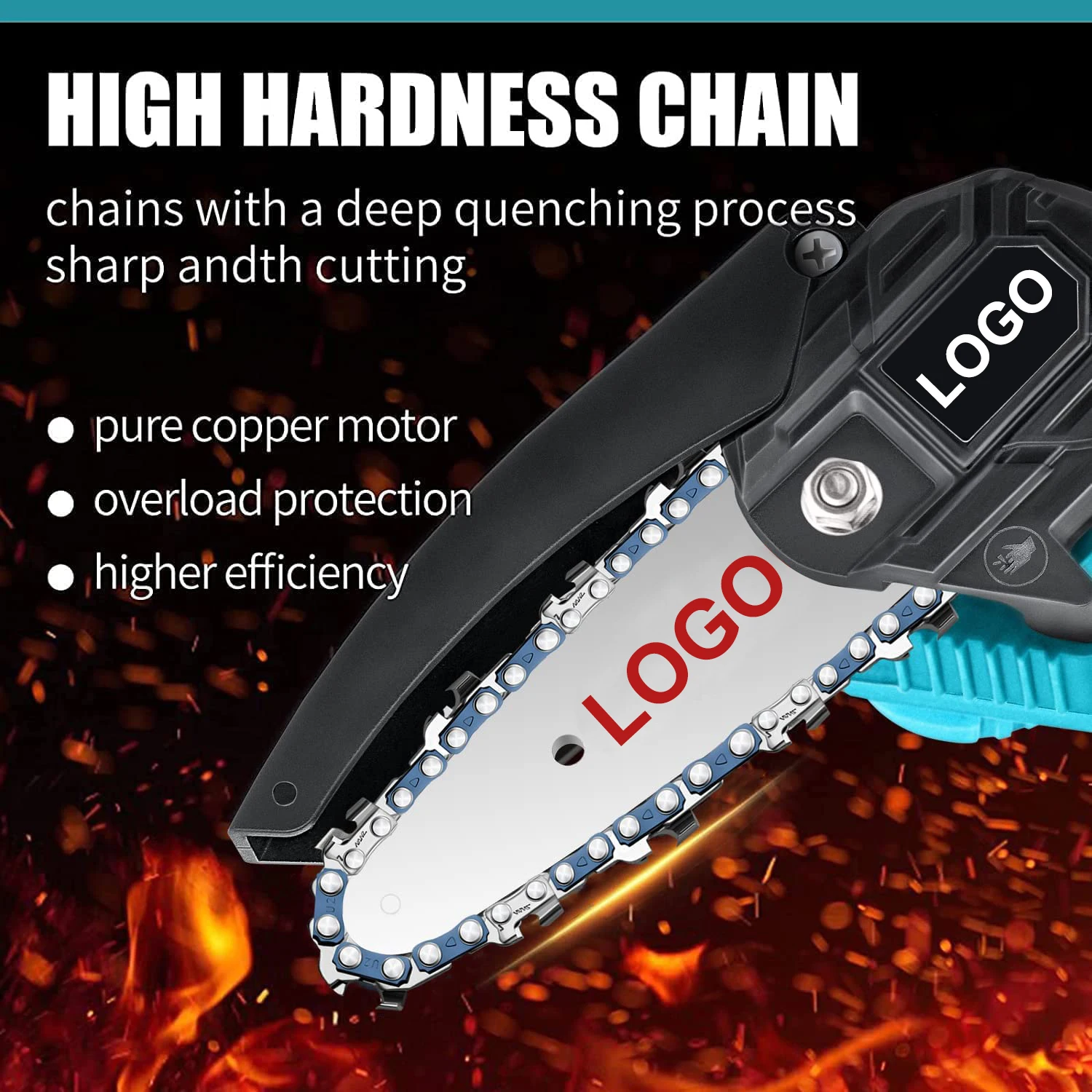 Mini Chainsaw 4-Inch with 1/2 Battery Cordless power chain saws with Security Lock Handheld Small Chainsaw for Wood Cutting Tree