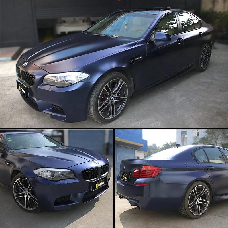 Carbins Pearl Midnight Blue Metallic Chrome Vinyl Car Wrap Fast Shipping 3M Metallic Chrome Vinyl For Size: 1.52 X 18 Meter