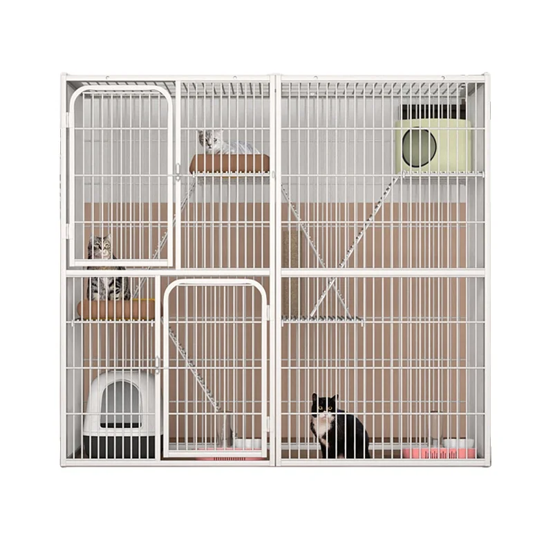 Cat Cage Cat Villa Indoor Outdoor Luxury Comfortable Metal Assembling Iron Net Cage Detachable Pet Dog Cat Cage House
