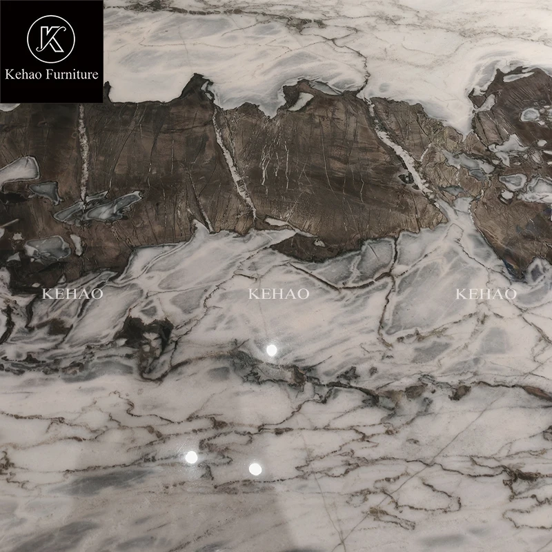 Luxury Unique Design Stainless Steel Dining Tables And Chairs Marble Rectangular Modern Dining Table Set