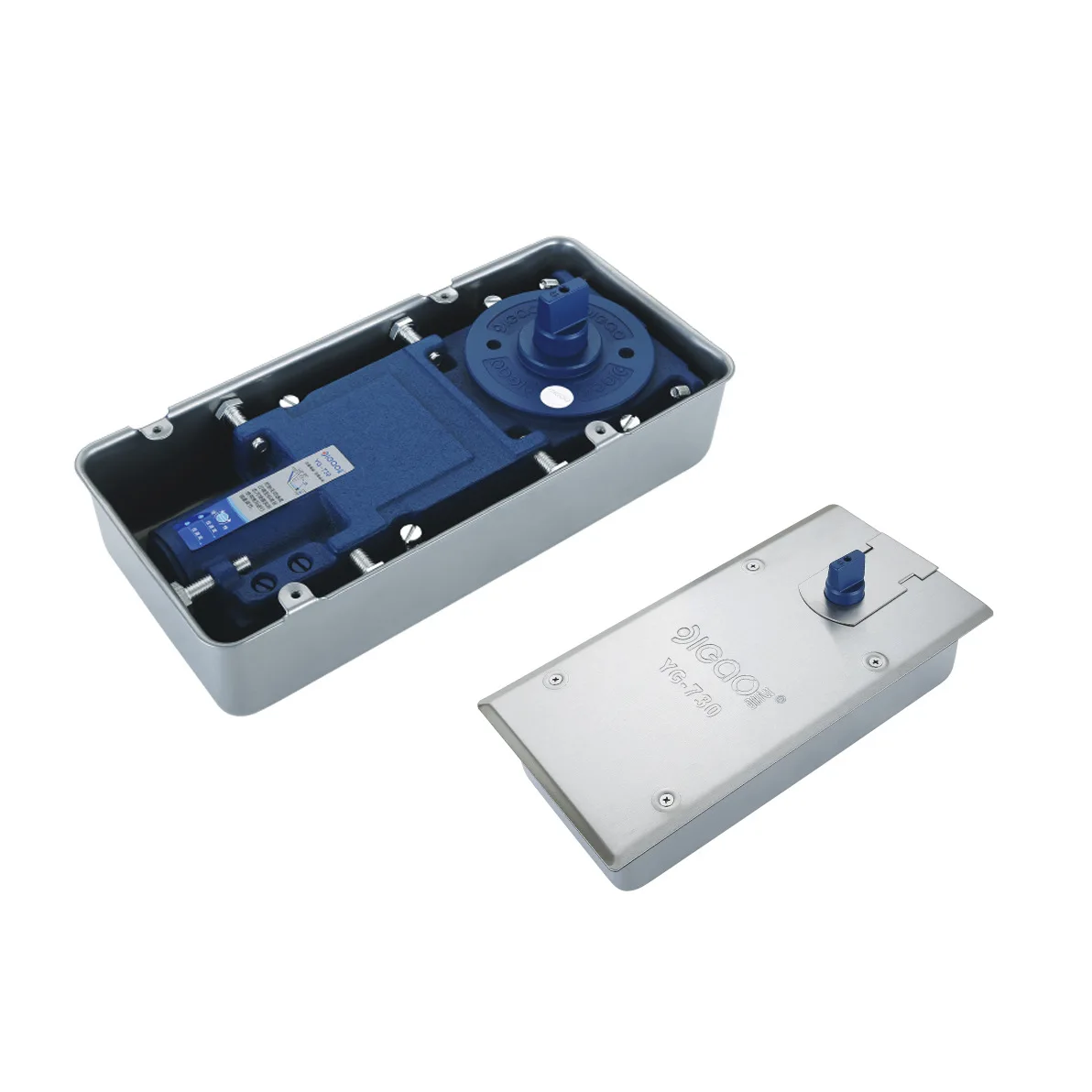 Frame door automatic closing two stage speed control ground spring