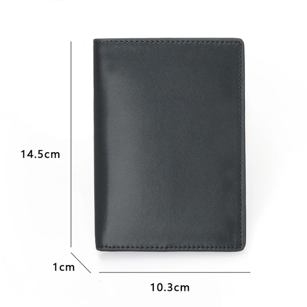 Black Genuine Leather and Microfiber RFID Protection Passport Holder Wallets for Visa Card, Tickets Smooth and Multifunctional