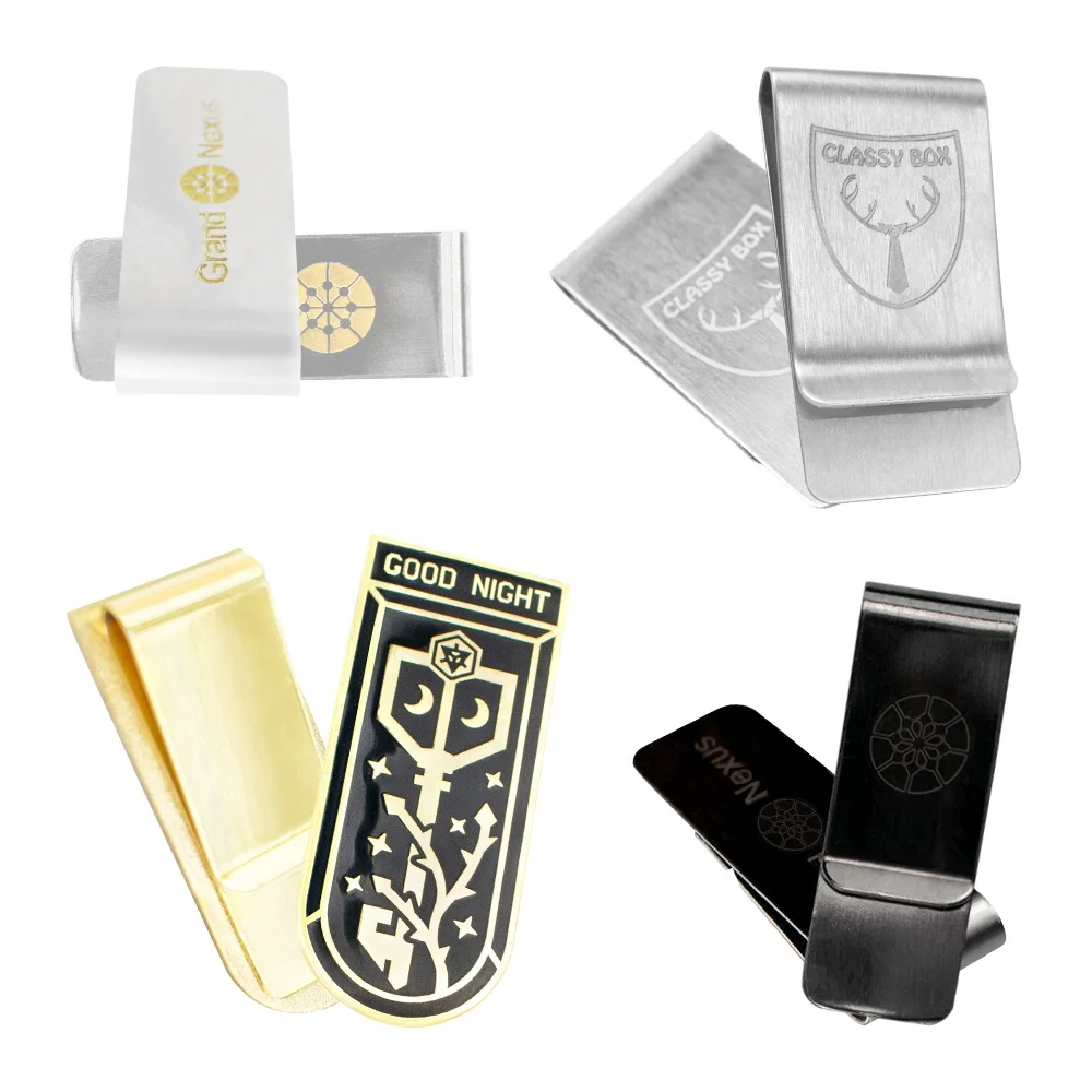  Cheap Custom Logo Blank Stainless Steel Money Clip Wholesale mens money clip