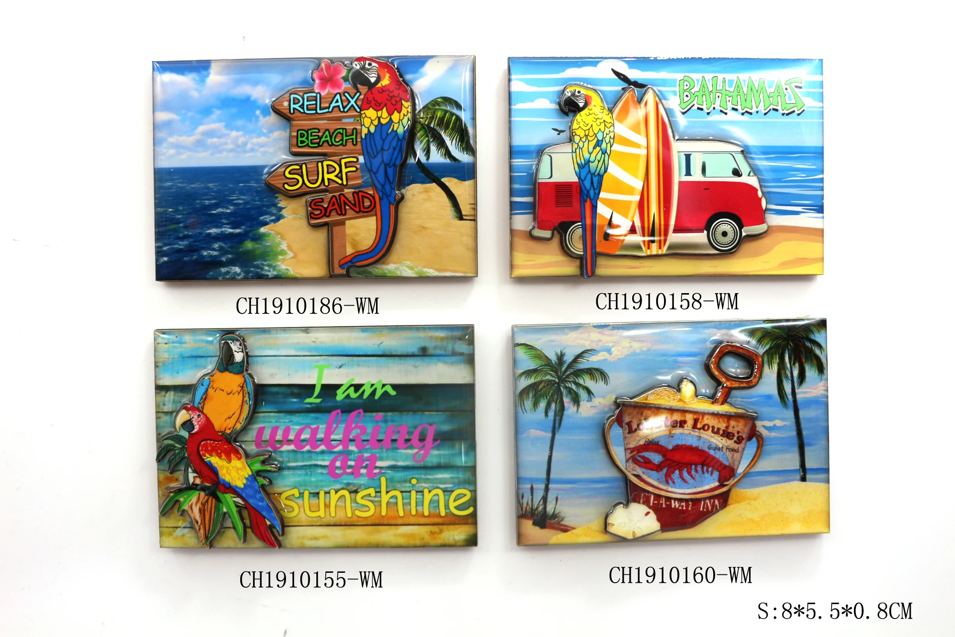 chang hong supplier  custom 3D  wooden   bahamas fridge magnet