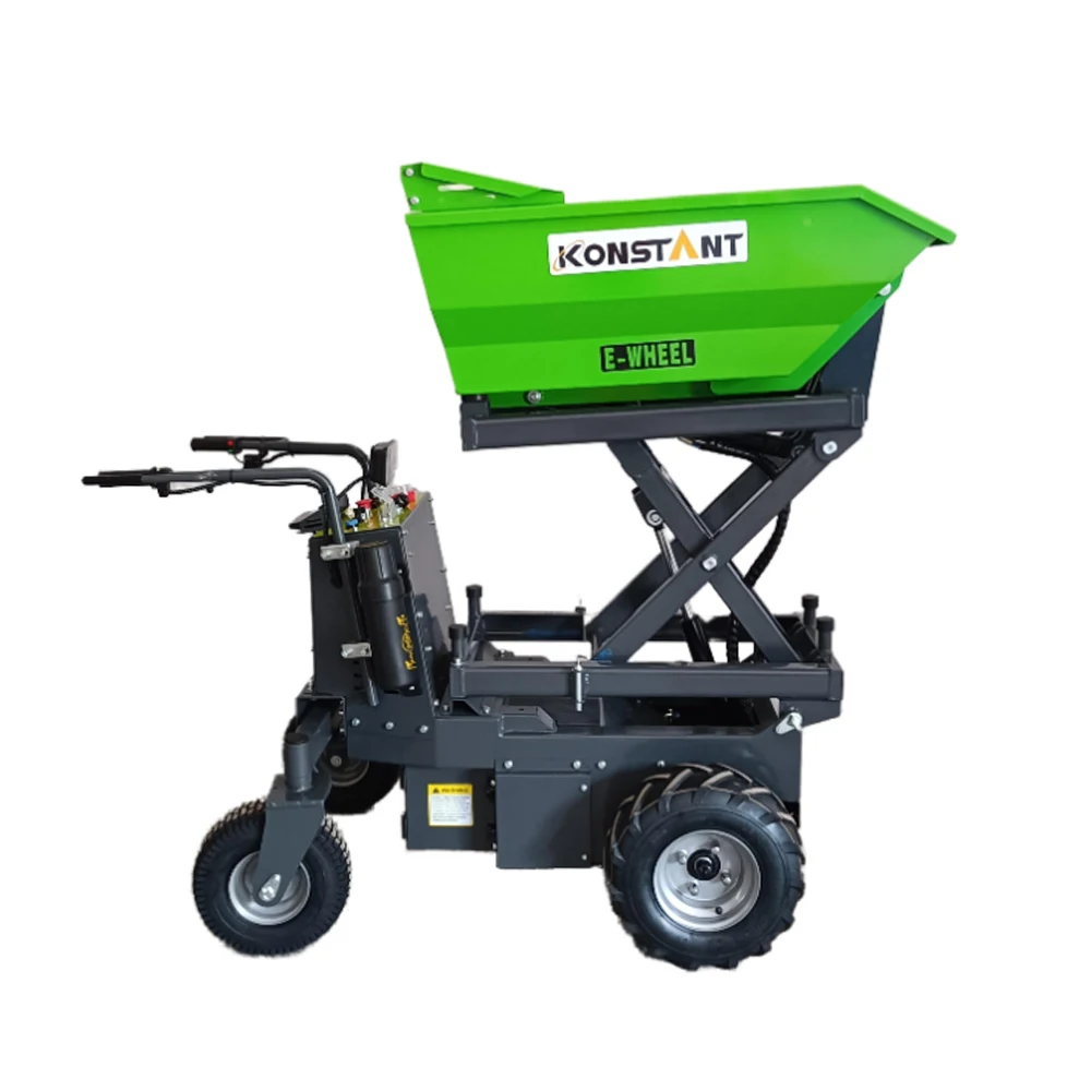 KONSTANT Mini Electric Dumper 500kg Bucket Capacity Small Battery Power Transfer Hydraulic Dumping Farm Used Mini Loader Engine