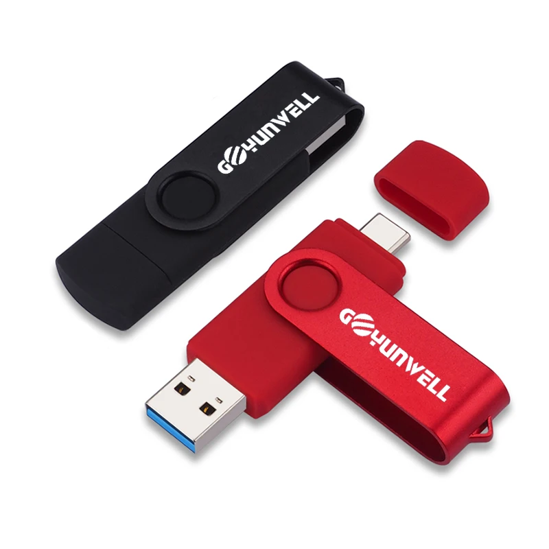 USB 2,0 3,0 флеш-накопитель 4GB/8GB/16GB/32GB/64GB 128 ГБ 2 в 1 OTG кабель с разъемом типа C Usb флэш-накопитель для мобильного телефона