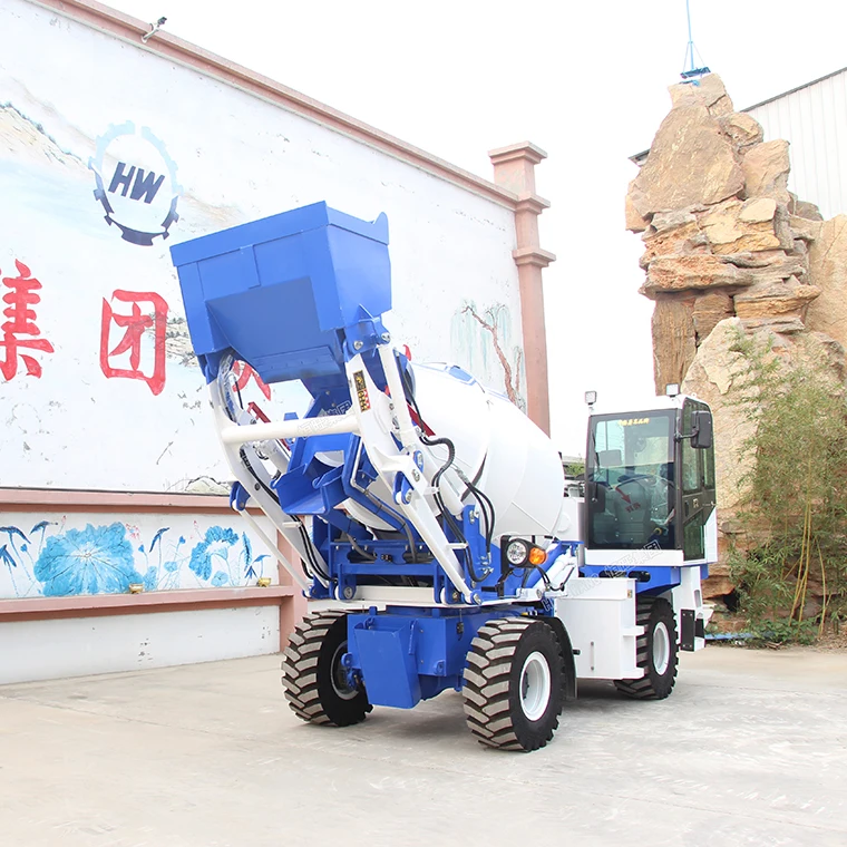 
auto feeding small 3 cubic meters self loading mobile concrete mixer truck 