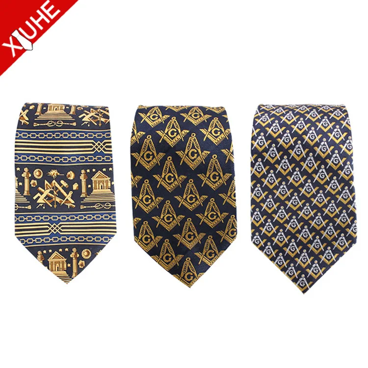 Wholesale Custom Latest Fashion Mens Silk Masonic Crown Items Ties