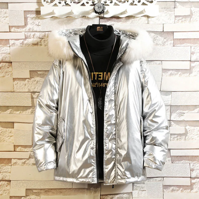 Custom shiny puffer jacket mens new model water repellent jacket padding 2022 hood