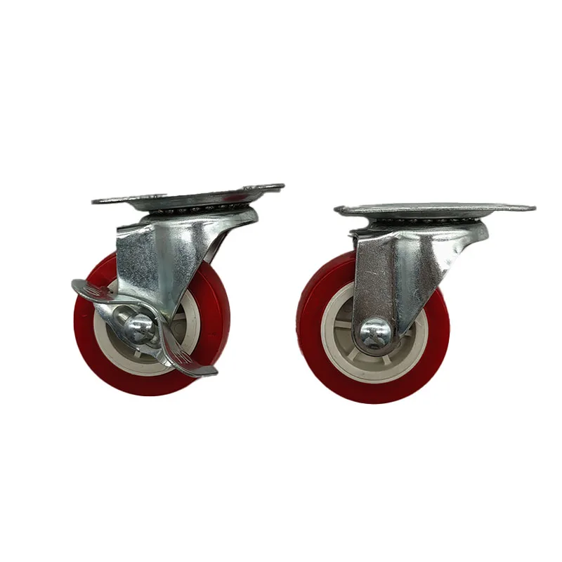 Manufacturer products4 5 6 8 Inch Industrial High Load Heavy Duty Trolley Swivel Aluminium Core PU Caster Wheels With Brake