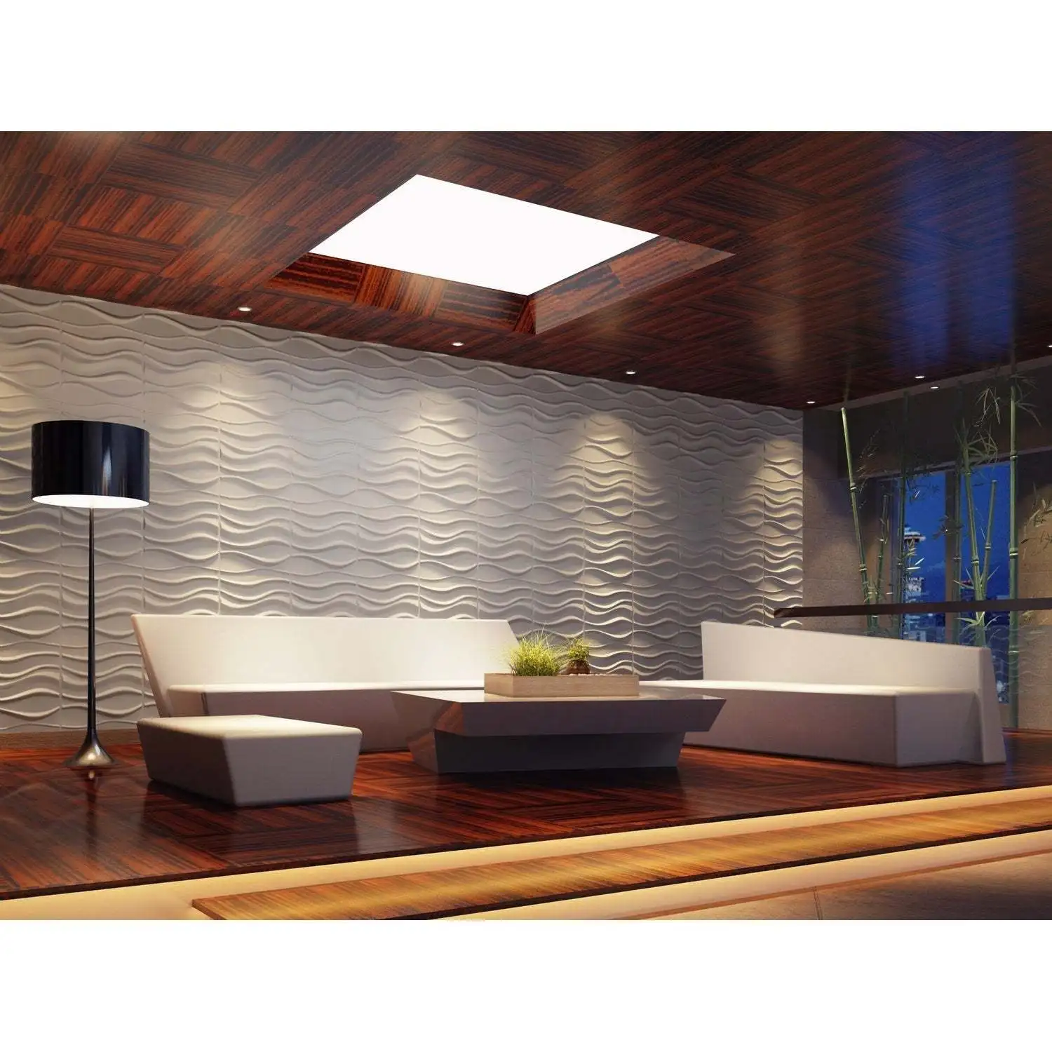 YIWU QIYE 3D brick wallpaper the best cheap polyvinyl chloride wave wall panel design decorative wall panel