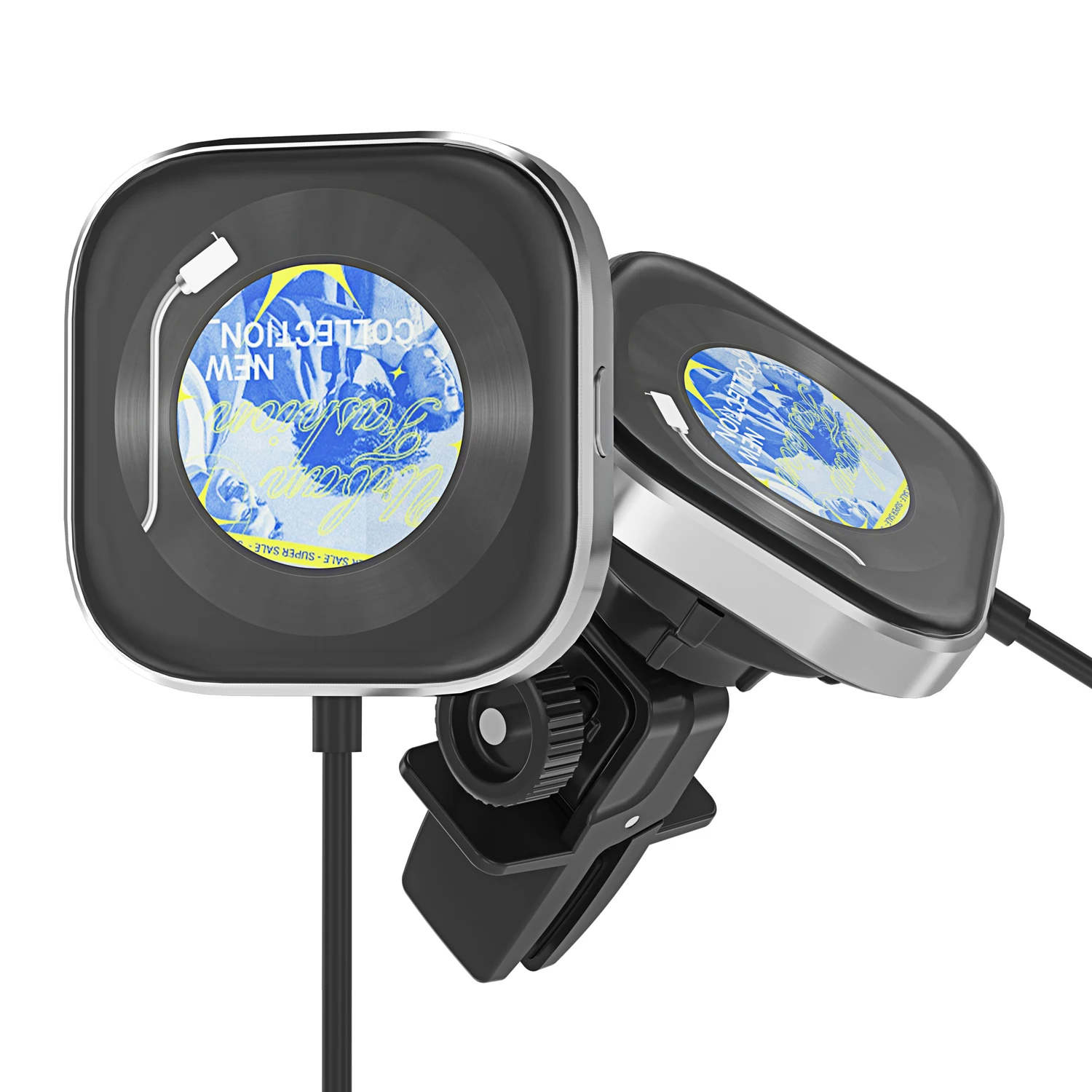 2024 Newest Unique CarPlayClip Wireless CarPlay Adapter with screen display Album cover digital Clocks customized photos