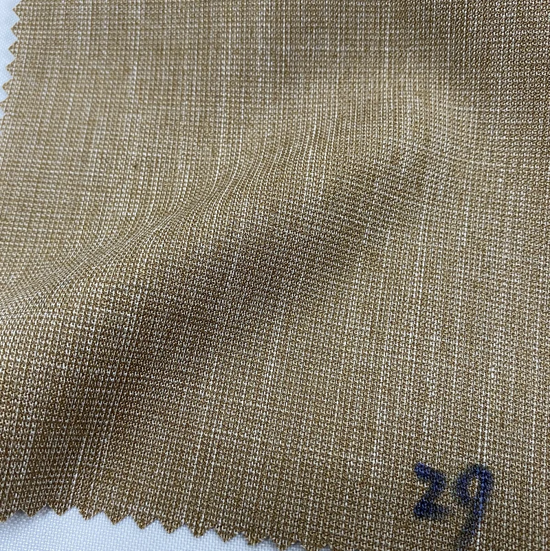 Popular Luxury Textured Slub Way Fabric Polyester Viscose Elastic Linen Like Fabric Mens Italian Suit Fabric