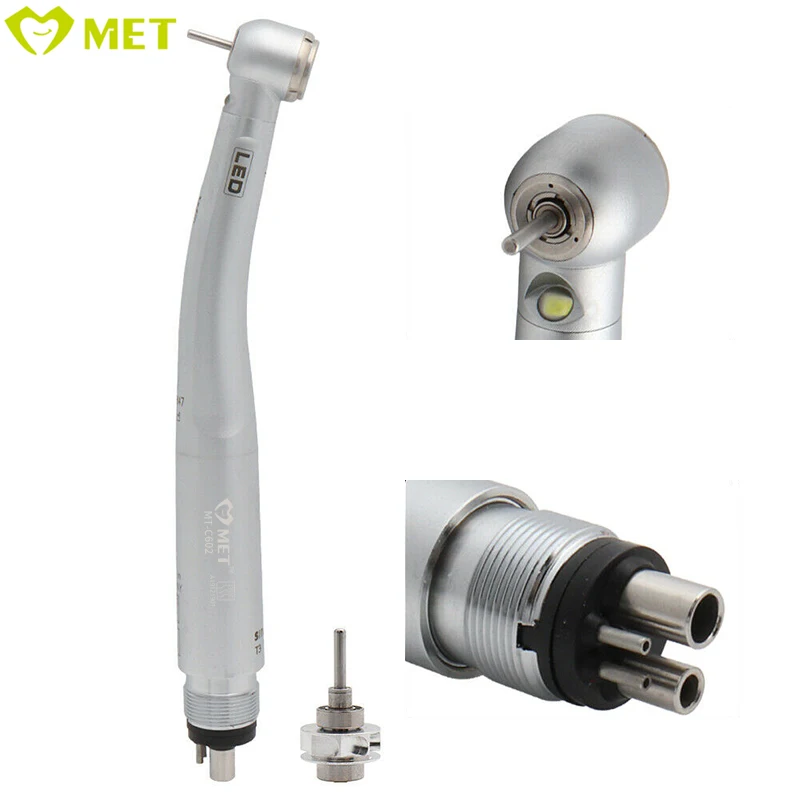 Hot selling Dental High Speed Racer Handpiece T3 led air turbine contra angle handpiece 2/4 holes push button ceramic bearings