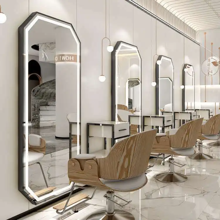 China Factory Beauty Salon Wash Room Makeup Mirror Around The Edge Usb Rectangle Lighted Makeup Mirror