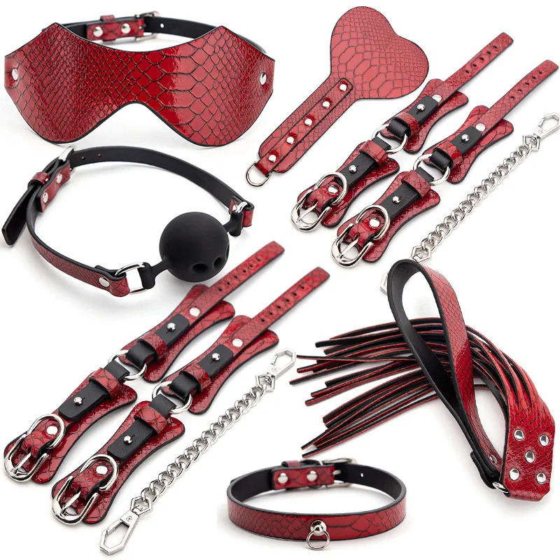 BDSM 7pcs set sex game role-play bondage kit sex toys for SM male sex toys couple fun