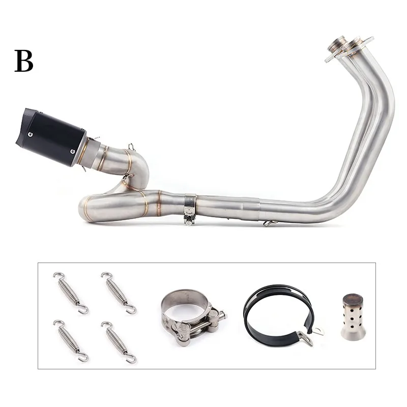 Motorcycle Exhaust Muffler Middle Link Pipe Full System Slip On For NINJA650R ninja650 Z650