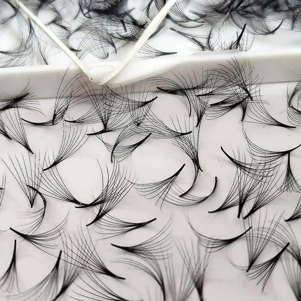 Loose Pre Made Fans Eyelash Extension Korea 300-500 1000 0.05 0.07 0.10 Premade Volume Fans Loose Premade Volume Fans Lashes