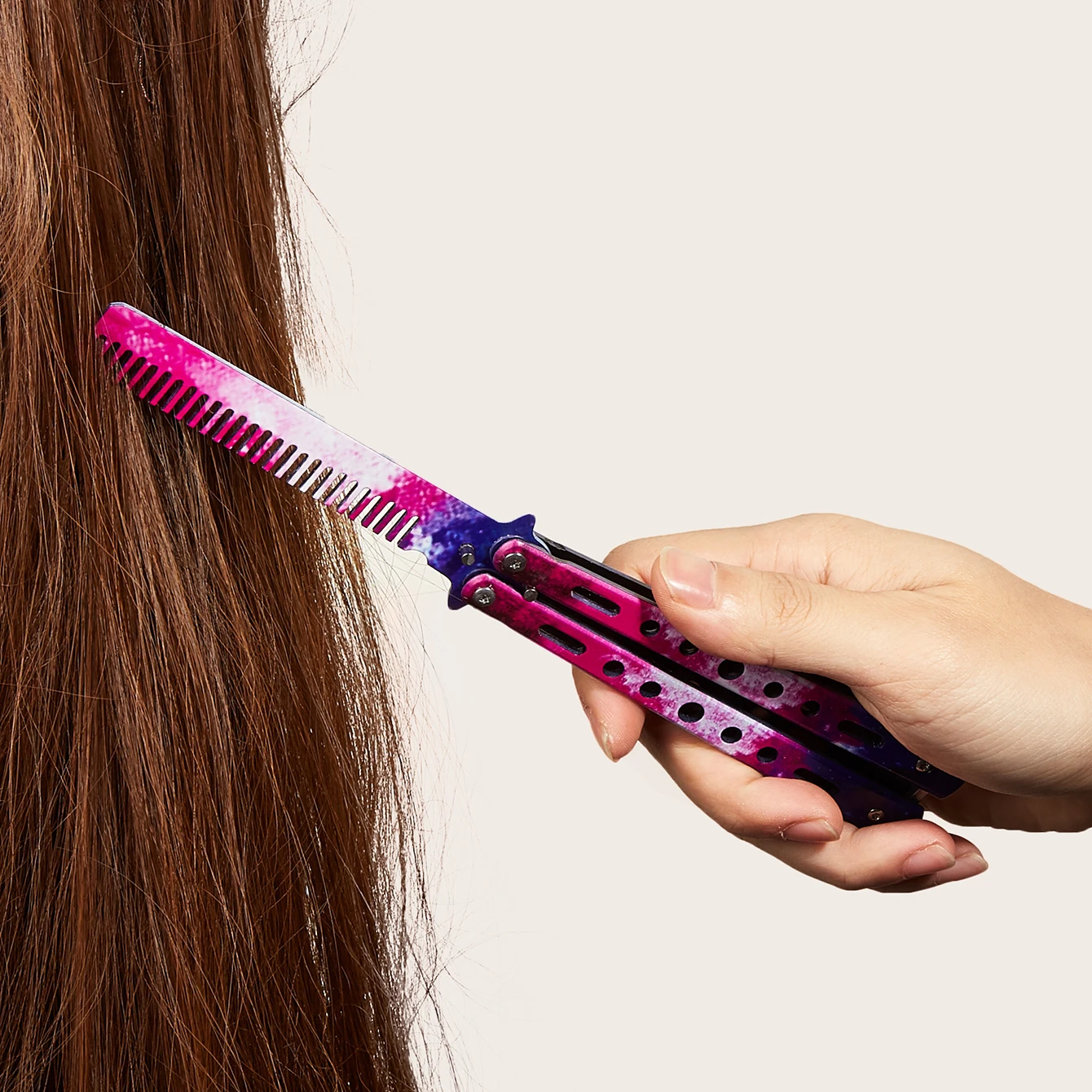 Folding Knife No Blade Steel Hair Pomade Styling Hairdressing Knife For Beard & Moustache Brushes Balisong Comb