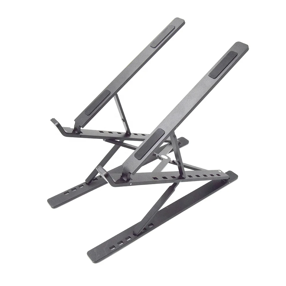OEM ODM ручная пресс-форма универсальный вентилируемые портативный алюминиевый ноутбук 2 слоя ноутбук Регулируемая Подставка & складной черный