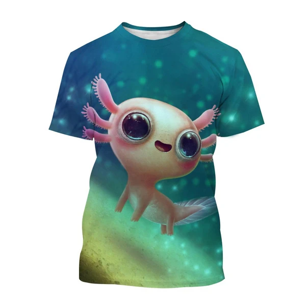Funny Animal Axolotl 3D Digital Printing Shirt For Men Kid Newest Unisex Custom All Over Print T-Shirts OEM And ODM Tops