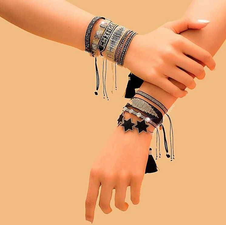 fashion jewelry miyuki beaded man bracelet handmade star fatima hand shape unique style men bracelet