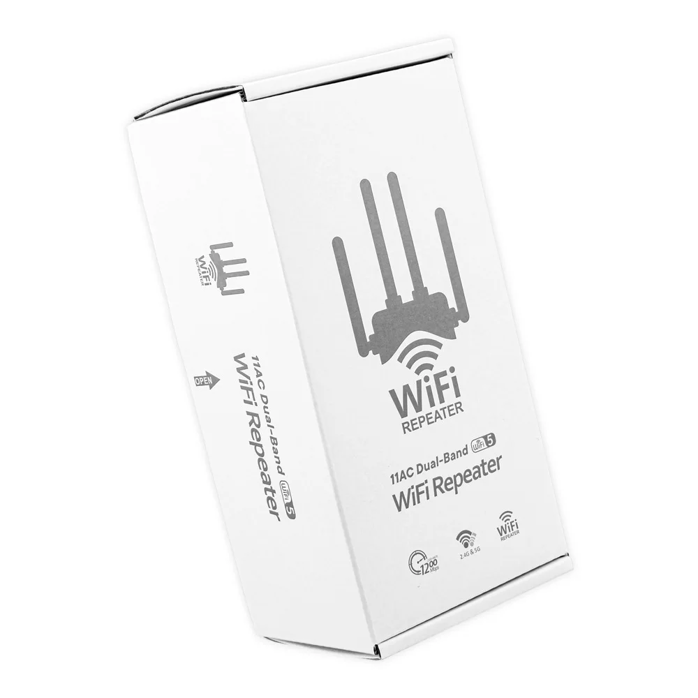 Factory Price Easy Setup 4 Antenna Dual Band Wifi Extender 1200mbps Repeater For PC