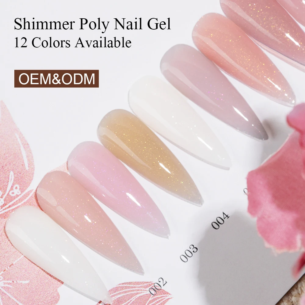 Kg for Sale Shimmer Poly Gel Extension 12 Colors Glitter Acrylic Bulk Builder Nail Polish