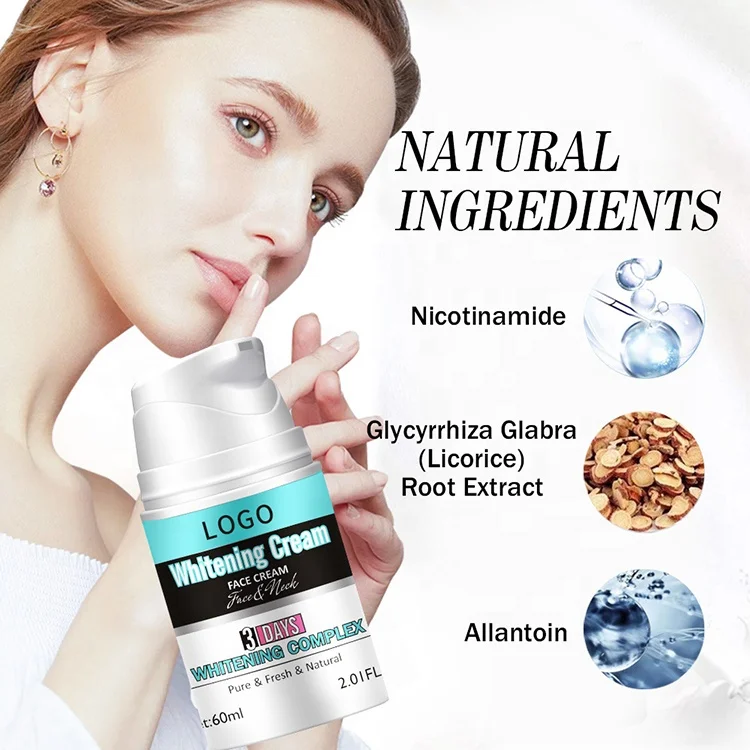 Private label customized african face whitening cream lotion neck skin moisturizing whitening cream