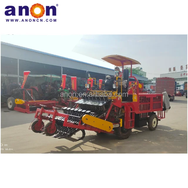 ANON  mini 8 rows high efficiency garlic combine harvester garlic harvesting machinery