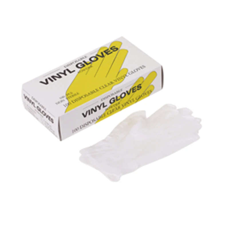 V104 Disposable Powder-Free Latex Free PVC Vinyl Exam Gloves Food Safe for Healthcare & Cleaning-Safety Gloves